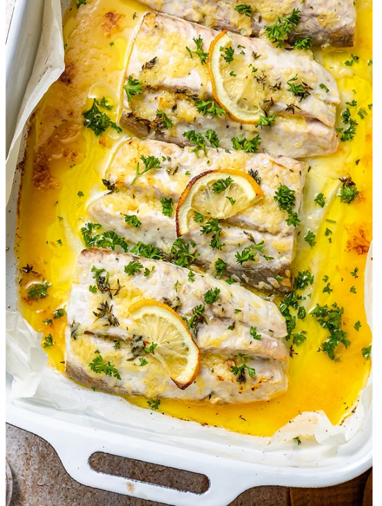 File șalău in sos butter lemon, orez basmati, salata sfecla